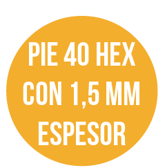 pie cuarenta hexagonal quince mm